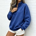 thumbnail image 6 of Horkkom Quarter Zip Pullover Women Casual Loose Soft Tops Oversized Fall Winter Sweatshirt XXL, 6 of 6