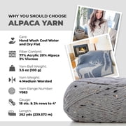 Mary Maxim Alpaca Yarn Medium Worsted Weight Grey Tweed Yarn 262 Yards