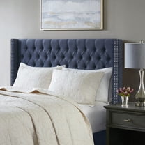Navy Queen Upholstery Headboard - Assemble with Included Hardware