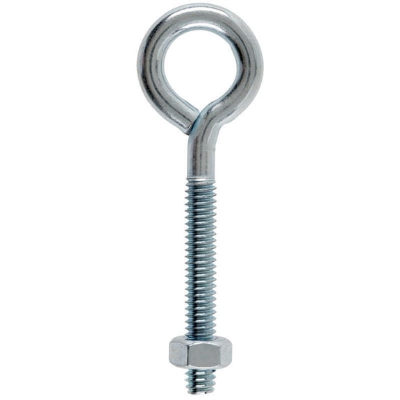 Hampton 1/4 in. X 3 in. L Zinc-Plated Steel Eyebolt Nut Included