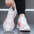 thumbnail image 5 of Men's White Red Gradient Mesh Lightweight Lace Up Casual Running Sneakers, Breathable Non-Slip Wide Toe Gym Outdoor Walking Trainers, 5 of 8