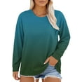 thumbnail image 2 of Juniors T-Shirts Plus Size Neck T Shirts Women Long Sleeve Tops Casual Summer Tshirts Loose Fit Tee T Shirts for Women, 2 of 6