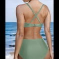 thumbnail image 4 of Traje de Baño de con Control de Abdomen para Mujer, Push Up, Cintura Alta, Verde , XL, 4 of 10