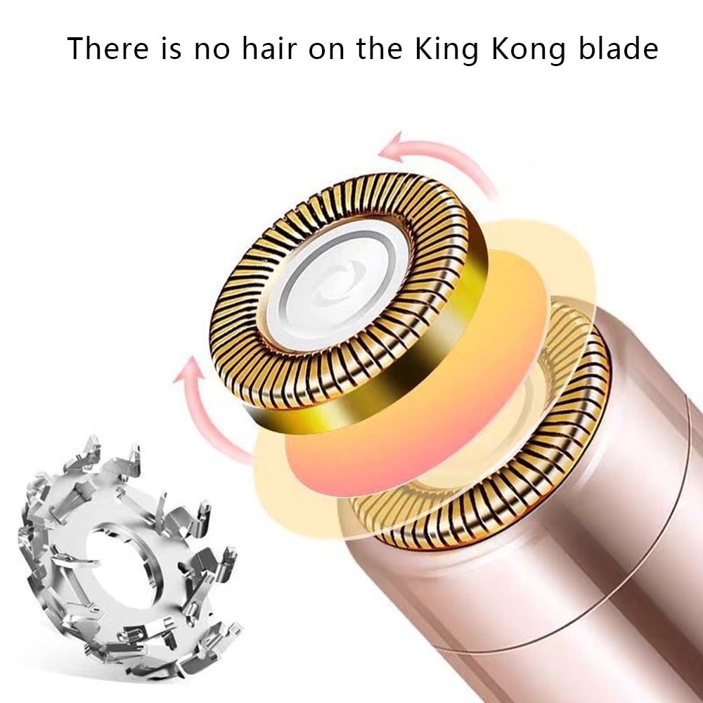 Flawless Facial Hair Remover for Women, Blush/Rose Gold Electric Face Razor for Women for Instant and Painless Hair Removal,Rose gold,A62