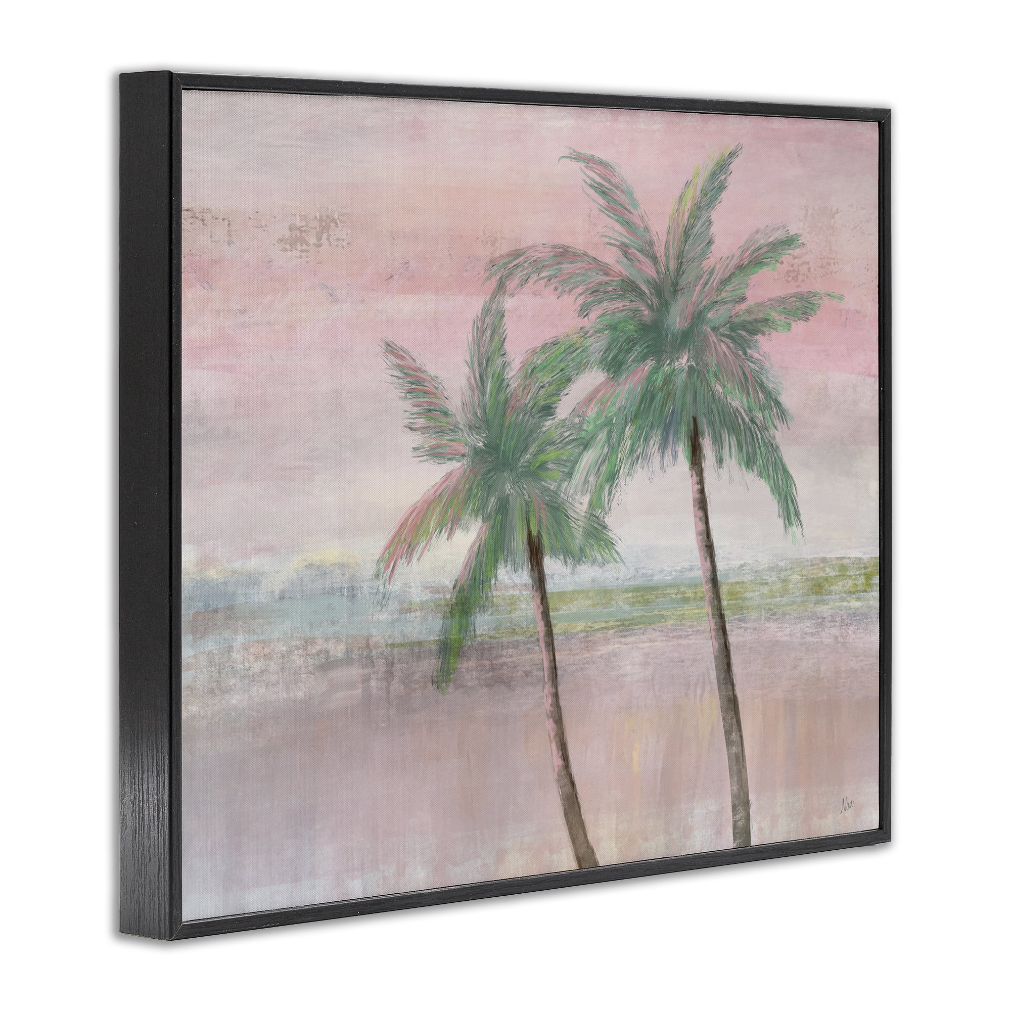 Stupell Industries Sunset Palms at Dusk Black Framed Giclee Art, design by Nan