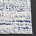 thumbnail image 3 of SAFAVIEH Rumi Barrett Striped Polyester Shag Area Rug, Navy/Ivory, 5'3" x 7'6", 3 of 7
