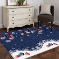 thumbnail image 3 of 3'x5' Area Rugs, Navy Blue Christmas Indoor Outdoor Area Rug for Living Room Bedroom, Xmas Balls White Snowflake Washable Bathroom Rugs Kitchen Floor Carpet Mats Home Decor Aesthetic, 3 of 8