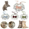 thumbnail image 2 of Pañuelo de encaje para perro y gato, bufanda vintage con lazo y cascabeles, babero para mascota, A7N1, 2 of 8