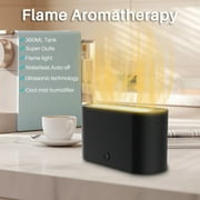 BCOOSS Essential Oil Diffuser Aromatherapy Aroma Air Diffuser with Flame Light , Black