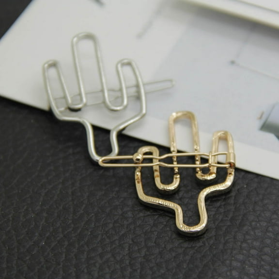 HOOWIFFY 2-Pack Cactus Hair Pins for Women, Alloy Hair Accessories for Daily Use, Styling, and Ideas