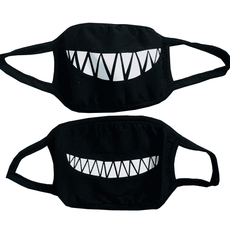 Smile Mask Pack of 2 with Cheshire Grin, Shark Teeth Smiling Costume, Best Mommy and Me Couples Matching Set