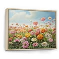 thumbnail image 2 of Designart "Charming Zinnias In The Countryside I" Zinnias Floater Framed Canvas Prints, 2 of 5
