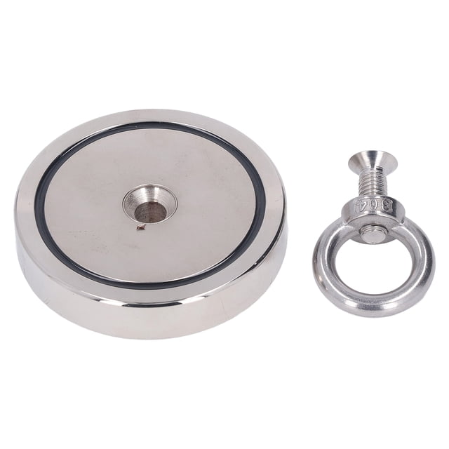 Imán Fuerte, A Prueba De Caídas, Doble Cara, Fácil Instalación, NdFeB, Acero Inoxidable, Ni Cu Ni, Chapado En Neodimio, Imán De Pesca, Plata, A Prueba De Choques Para Cergrey Salvage Magnet