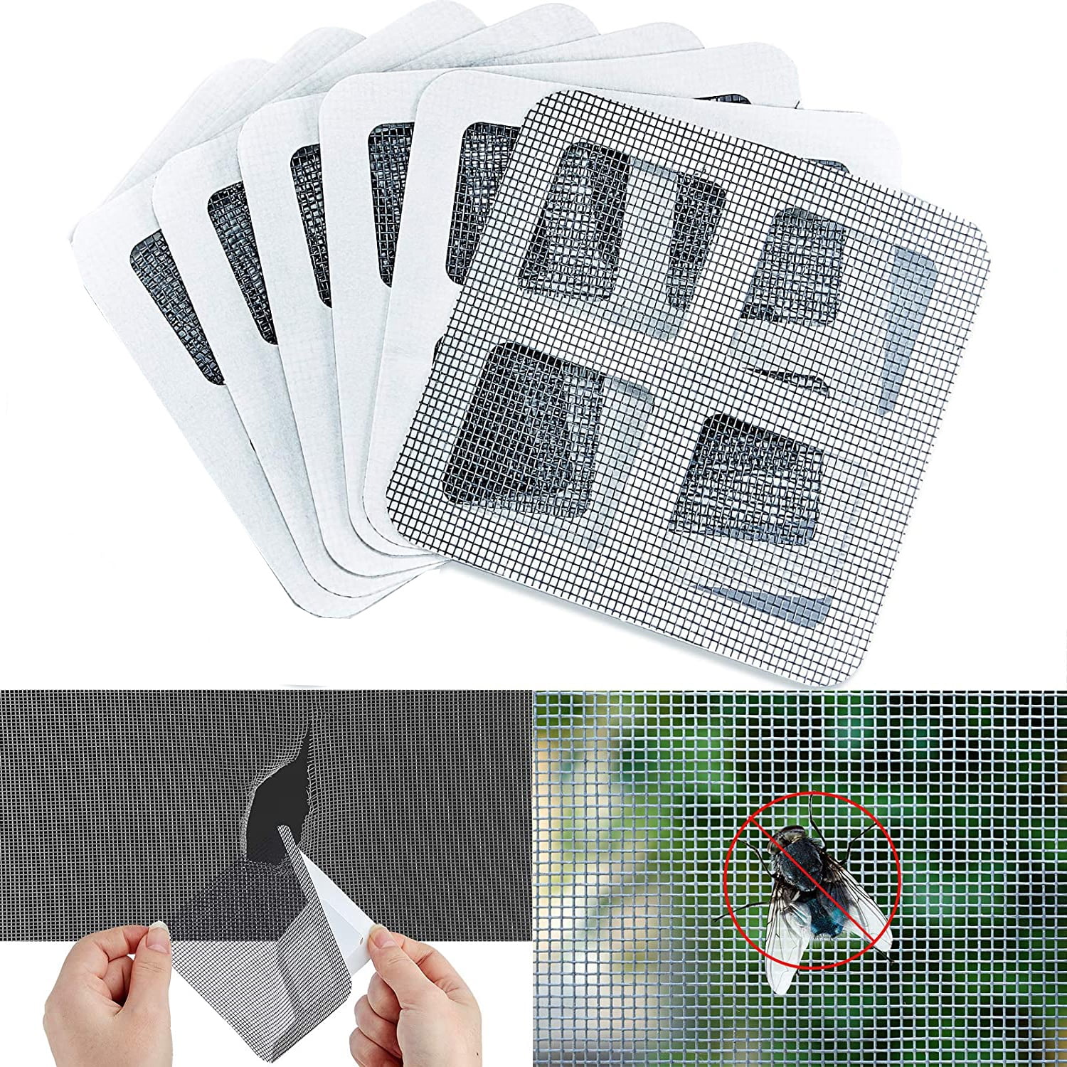 TekDeals 5x Window Door Screen Patch Repair Kit Cover Fiberglass Mesh Hole Repaire Tape