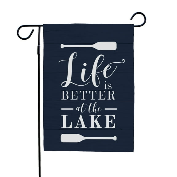 Life is Better at the Lake Garden Flag, 12" x 18" Polyester, Lakehouse Decor