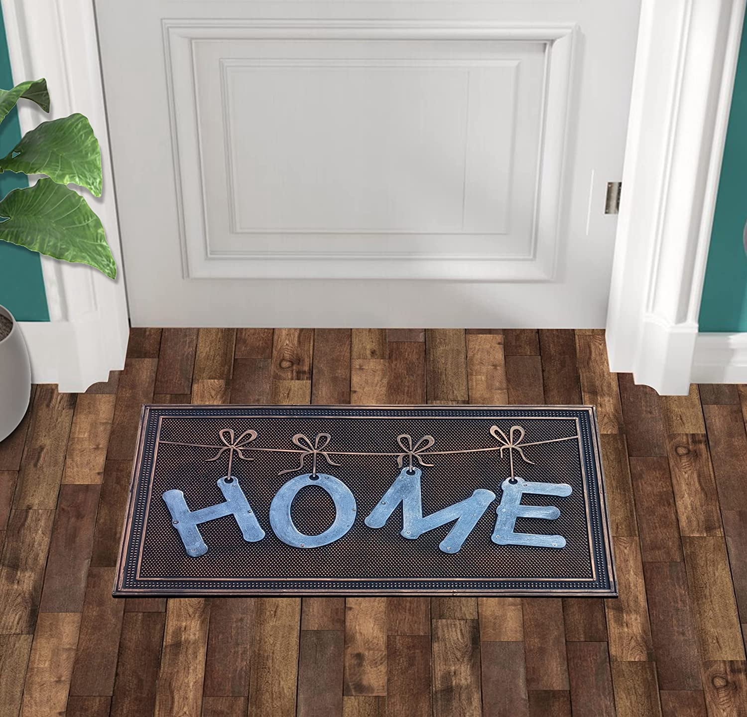 A1HC Rubber Pin Doormat for Outdoor Entrance, Home Designed Copper Floor Mat, Non-Slip Backing Welcome Door Mat, 18x30