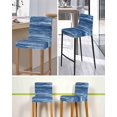 thumbnail image 5 of Navy Blue Bar Stool Covers Set of 6, Vintage Modern Abstract Art Ombre Stretch Washable Bar Chair Covers with Backs, Removable Pub Counter Height Chair Cover for Kitchen Dining Room Cafe, 5 of 7