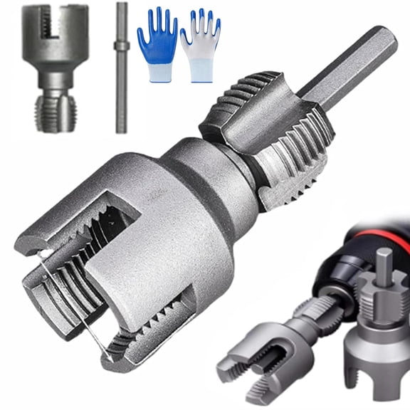 Pipe Thread Cutting Tool 4 in 1 Water Pipe Threader, Internal External Threading for 1/2 3/4 Inch PVC Pipes, Electric Drill Compatible
