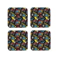 thumbnail image 2 of Disketp Monster Car Funny Coasters,4 Pcs Leather Coasters With Holder, Perfect Housewarming Hostess Gifts,Protect Furniture From Water Marks Scratch And Damage, 2 of 9