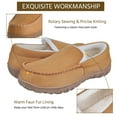 NCCB Mens Slippers House Shoes with Memory Foam Moccasin Slipper Beige