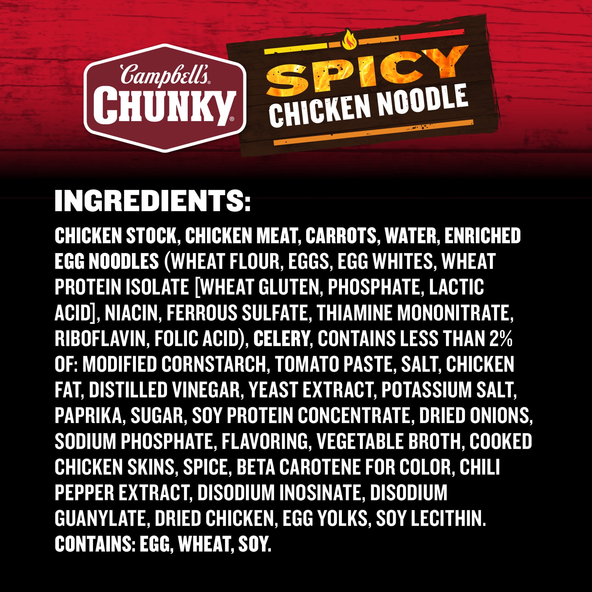 (12 pack) Campbell's Chunky Soup, Spicy Chicken Noodle Soup, 18.6 oz Can
