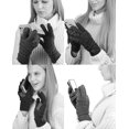 thumbnail image 2 of Unisex Cable Knit Winter Warm Anti-Slip Touchscreen Texting Gloves, Ivory/Silver Metallic, 2 of 2