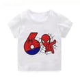 thumbnail image 3 of Camiseta de algodón de manga corta para niños, nueva camiseta de SpiderMan para cumpleaños de niñas de 2, 3, 4, 5, 6, 7 y 8 años, camiseta para bebé de SpiderMan, ropa para niños, 3 of 5
