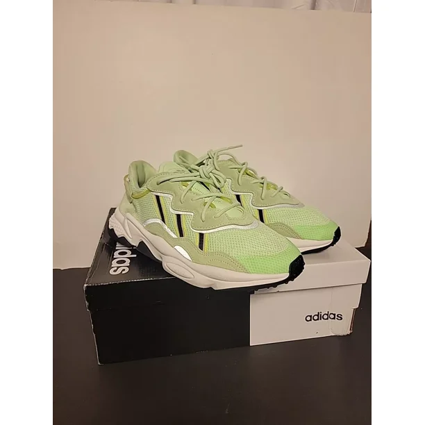 Ad-id-as Men's Ozweego Casual Sneaker Shoes, Glow Green/Black/Solar Yellow