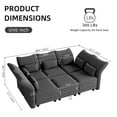 thumbnail image 5 of NYBOPAVIS Modular Sectional Sofa, 6 Seat Modular Sectional Sofa Convertible Sleeper Sofa Bed, 25.6" Deep Seat Velvet Sofa for Living Room White, 5 of 9