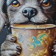 thumbnail image 5 of Patifu Dog Coffee Cup Home Bathtubs Bathroom Shower Curtain Set with Hooks 100% Polyester Fiber 36"x72, 5 of 7