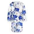 thumbnail image 5 of Women's Fleece Plush Robe Long Warm Plush Bathrobe Loungewear Jacket Printed Comfort Robe, 5 of 5