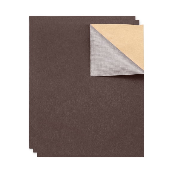 3 Pcs Leather Repair Patch 10"x12" Self-Adhesive Leather Vinyl Repair Tape Kit for Furniture Couches Sofa Chair Car Boat Seats Jackets, Dark Brown