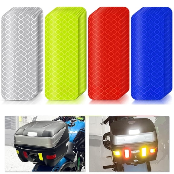 Reflective Stickers 40 pcs High Visibility Reflective Tape Waterproof Reflective Strips Bulk Safety Reflective Tape for Car Motorcycle Bike Trailer Helmet Mailbox Bag, 3.15" X 1.18" Inch