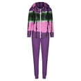 thumbnail image 6 of Two Piece Sets for Women Drawstring Sweatsuits Zip Up Hoodie and Sweatpants Print Hooded Top Pants Tracksuits (Purple 2XL), 6 of 6