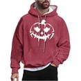 thumbnail image 2 of Sudadera con capucha de Halloween para hombre, informal, de moda, con cuello redondo, estampado, manga larga, blusa de poliéster, 2 of 5