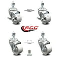 thumbnail image 2 of Semi Steel Swivel TS Caster Set 4 w/Roller Bearing-3" Wheel&12MM Stems-2 w/Brake, 2 of 2