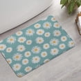 thumbnail image 2 of Teal Daisy Flower Golden Centers Pattern Bathroom Rugs Mat,Non Slip Microfiber Bathroom Rug,Rubber Backing,Soft Bathroom Mats for Bathroom Floor,Tub and Shower,17x27in(43x68cm), 2 of 5