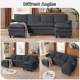 thumbnail image 5 of Pingliang Home 104.7" U Shaped Sectional Sofa Cloud Couch, Linen Sofa Couches with Double Chaise and 4 Pillows for Living Room Apartment Office Studio, Dark Gray, 5 of 12