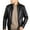 Black, variant on WULFUL Men's Stand Collar Leather Jacket Motorcycle Faux Leather Jackets Outwear