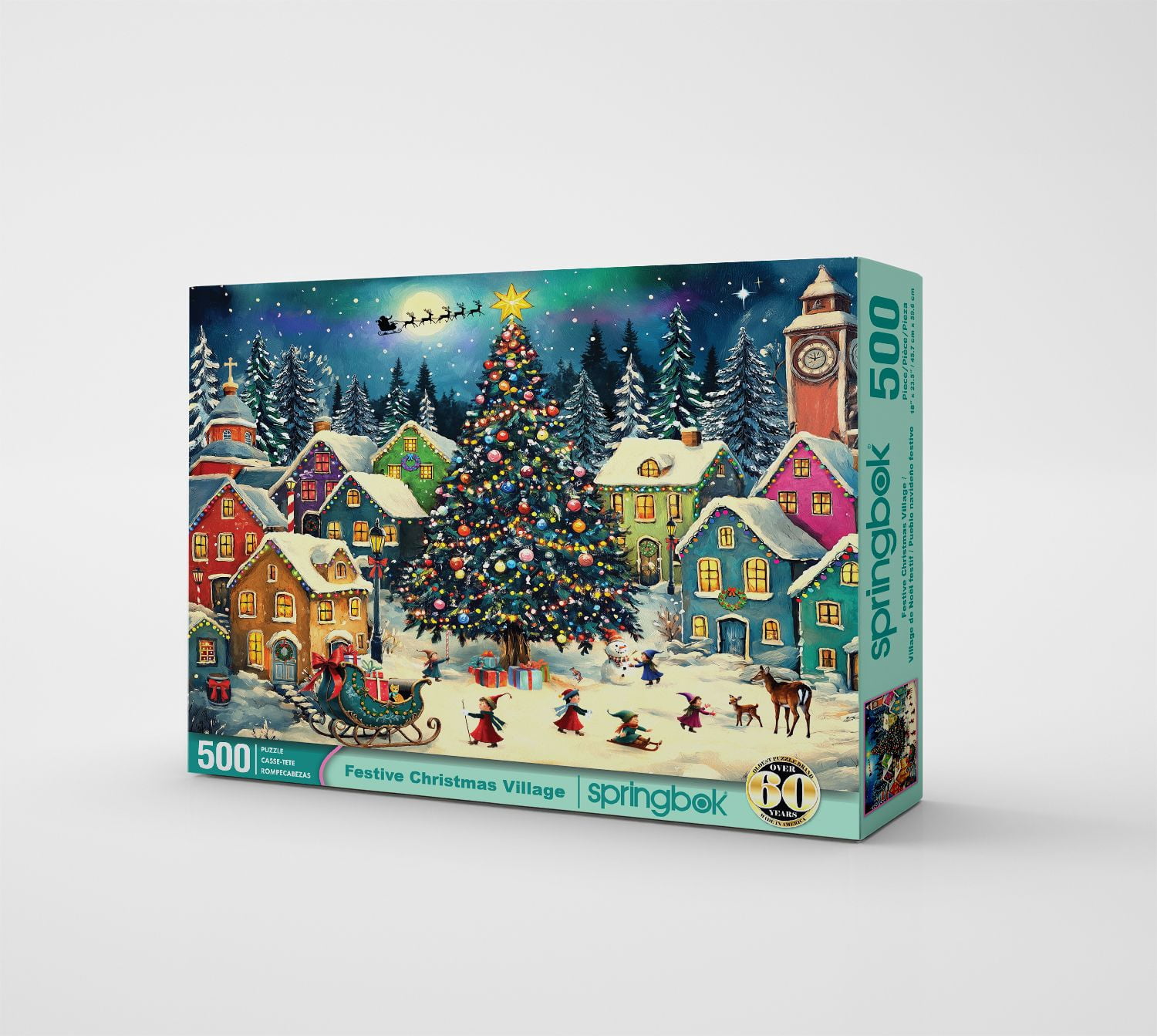 Springbok 500 Piece Festive Christmas Village Jigsaw Puzzle for Adults