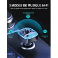 thumbnail image 4 of Transmisor de audio Bluetooth para coche, transmisor FM Bluetooth 5.0, reproductor de música MP3 inalámbrico, llamadas manos libres, dos puertos USB (5 V/2,4 A y 1 A), cargador para coche, compatible, 4 of 5