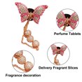 thumbnail image 3 of Juego de fragancias con Clip para decoración de aromaterapia, salida de aire para coche, borla de mariposa con diamantes de imitación, mariposa colorida, 2 uds., 3 of 5