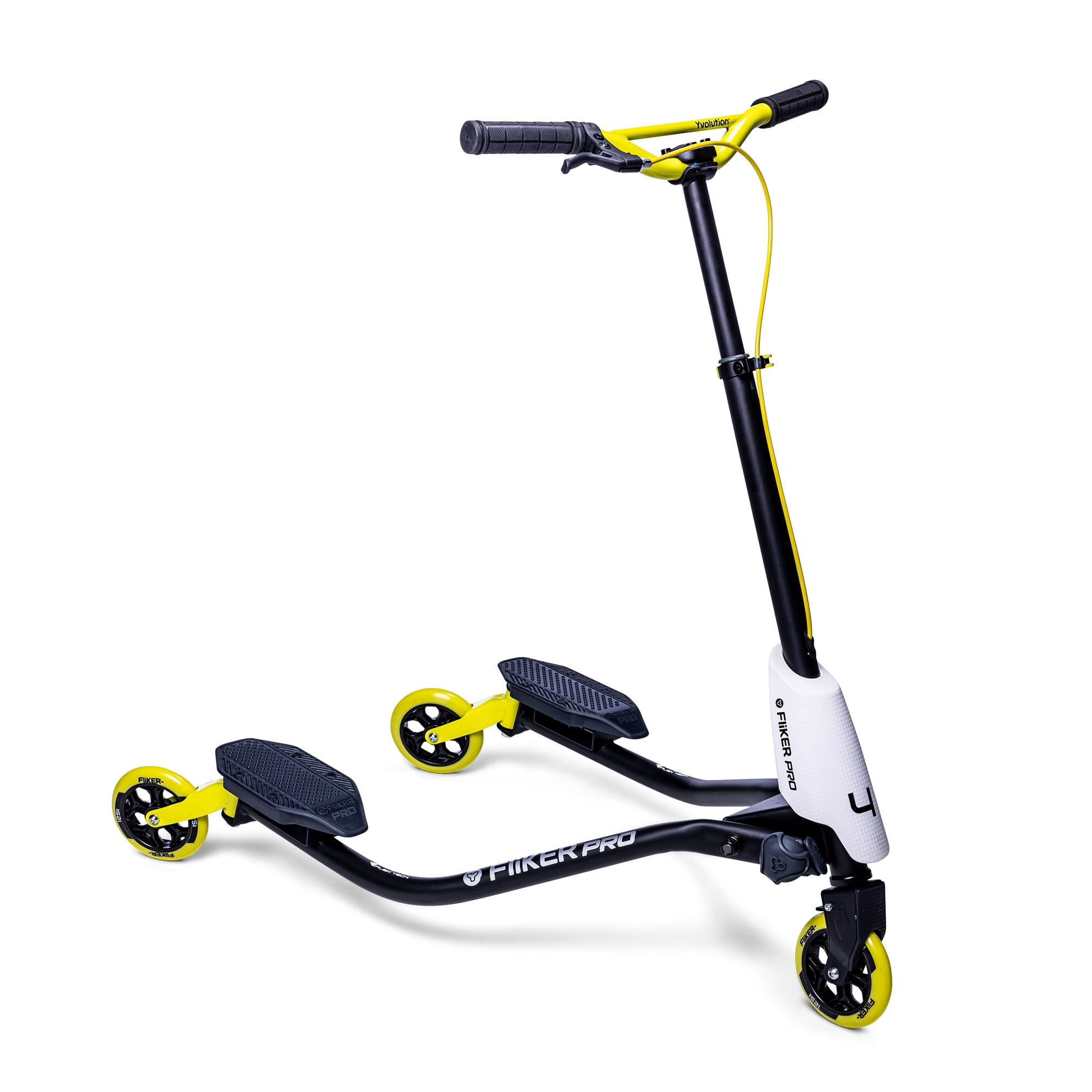 Yvolution Y Fliker Pro Kids Drift Scooter 3-Wheels 7+ Black/Yellow