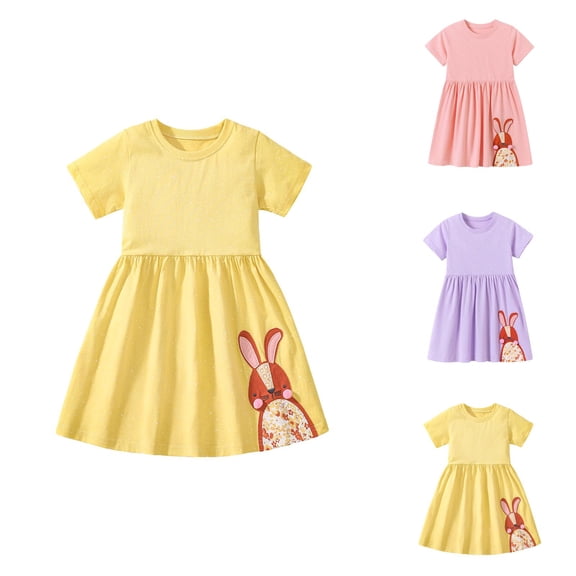 Girl Lace Dress Summer Dresses Short Sleeve Tiered Swing Midi Casual Girls Dresses for Age 2 7 Years Kids Dress for Party School Daily Holiday