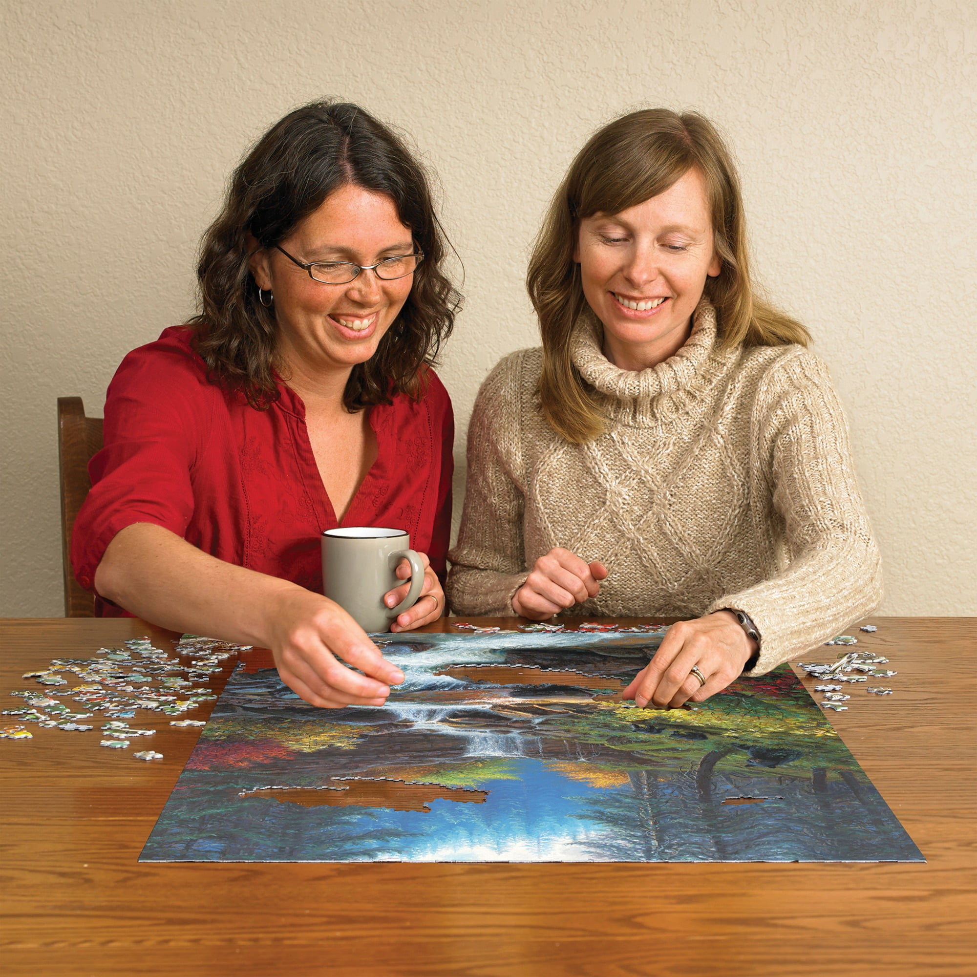 Cobble Hill 1000 Piece Puzzle: Mountain Cascade - Reference Poster Included, High Quality Jigsaw, Earth Friendly