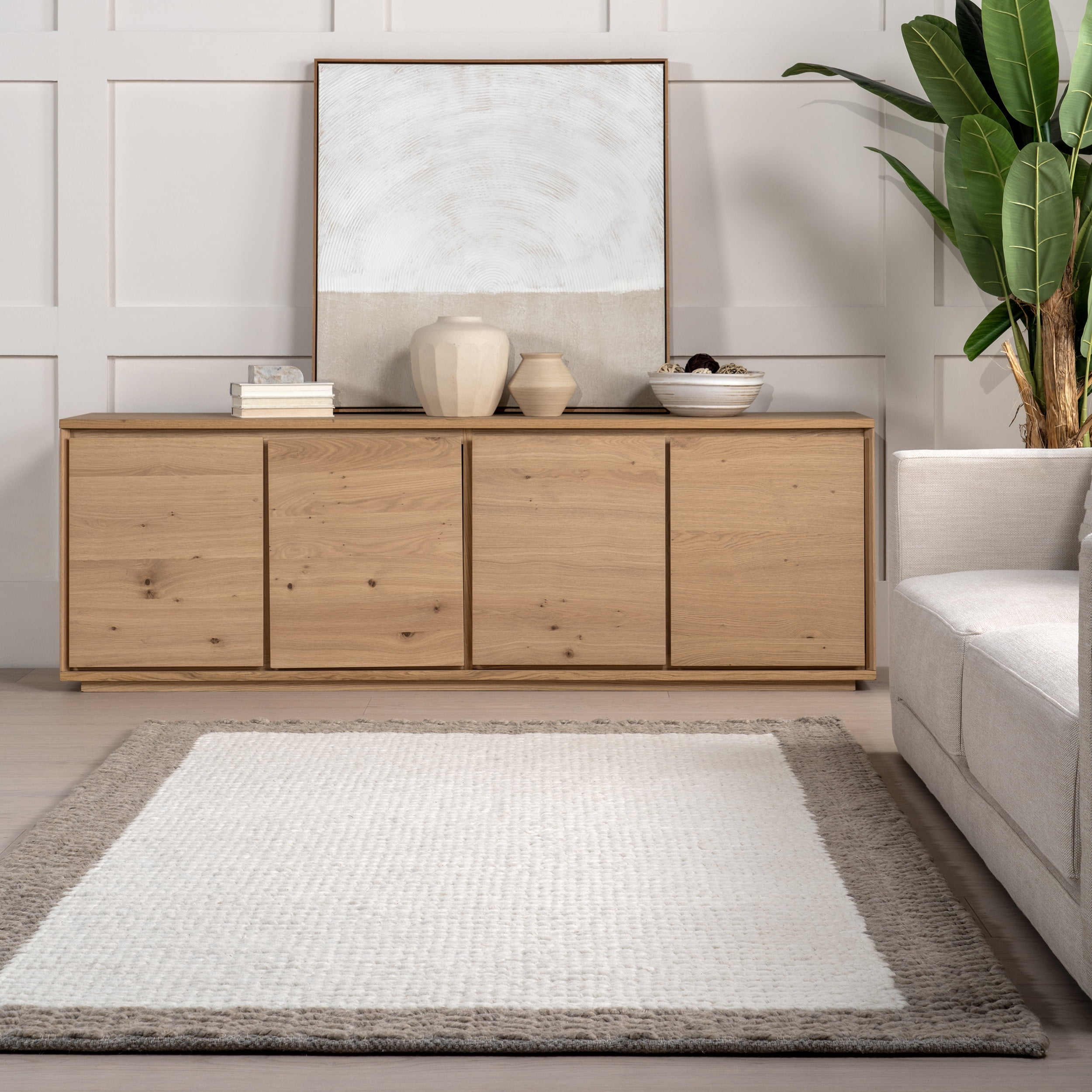 nuLOOM Aster Chunky Knit Wool Area Rug, 5' x 8', Ivory