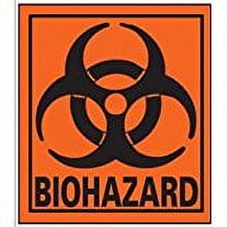 BIOHAZARD Labels, 3.5" x 4", Paper, Roll of 500