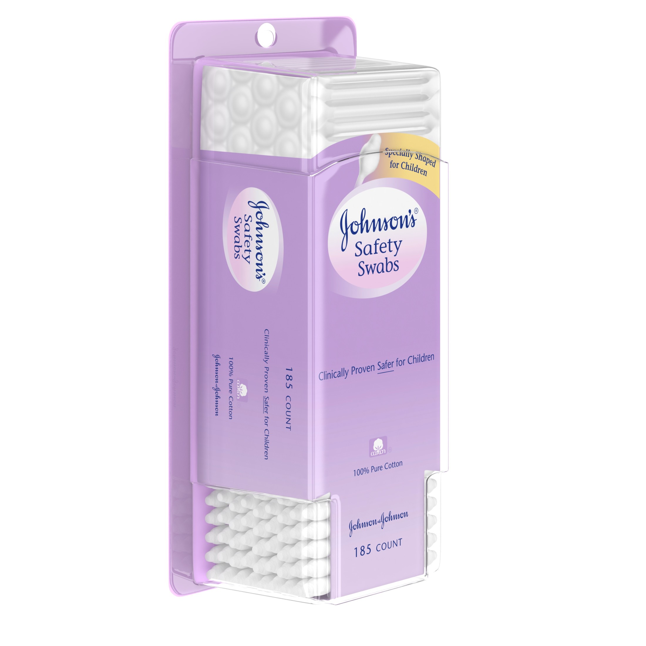 Johnson's Baby Safety Ear Swabs Made with Non-Bleached Cotton, 185 Ct - image 4 of 9