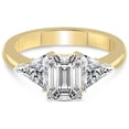 thumbnail image 3 of 1 Ct IGI Certified Emerald Shape Lab Grown Diamond Engagement Ring | 14K Yellow Gold |Caroline Three Stone Side Trillion Diamond Ring | FG-VS1-VS2 Quality Friendly Diamonds, 3 of 5