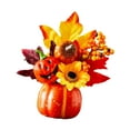 thumbnail image 5 of Pumpkin Decor Centerpiece Maple Leaves Foam Material Indoor Tabletop Shelf Thanksgiving Harvest, 5 of 9